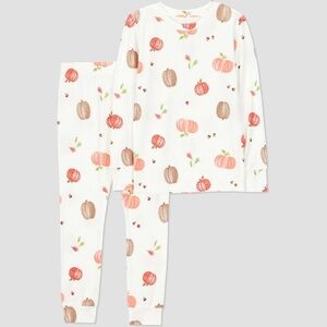 Carter's White Pajama Set with Pumpkin Print